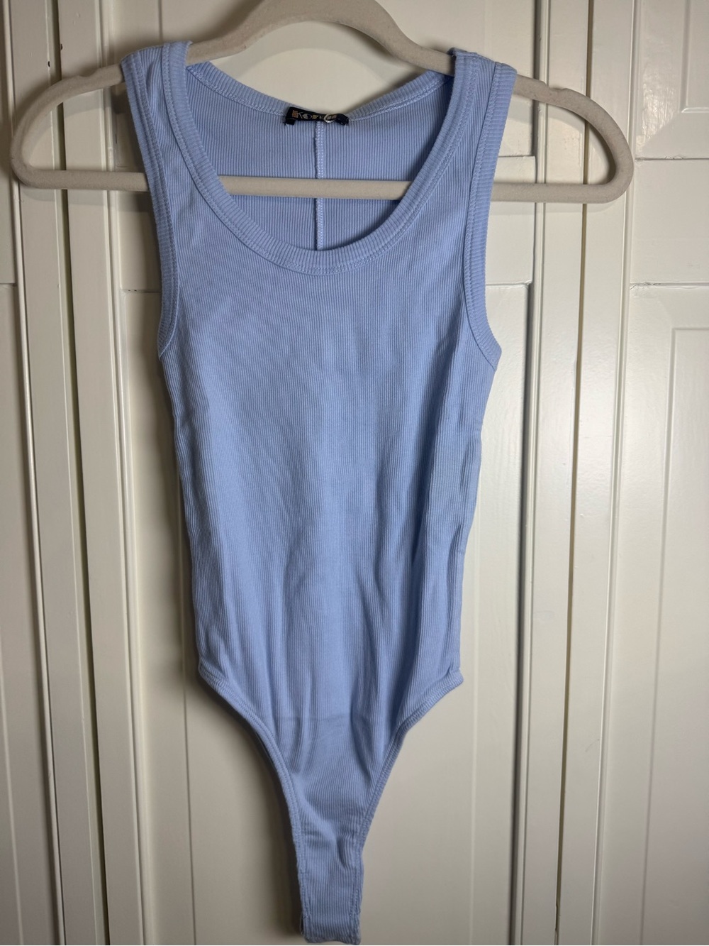 Suzi Kondi Powder Blue Ribbed Tank Bodysuit